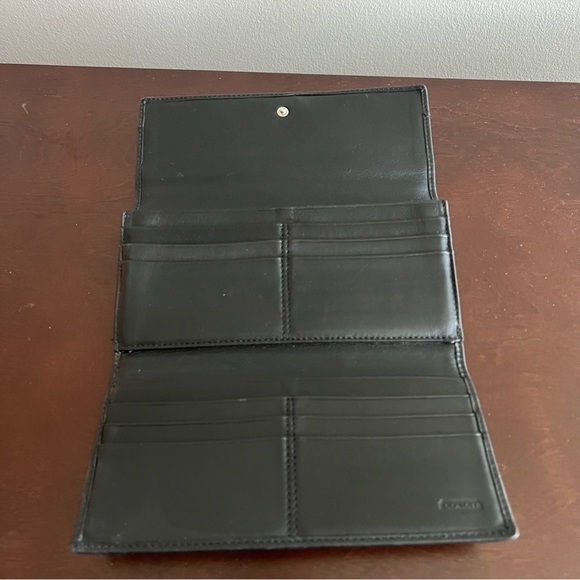 Coach Soft Leather Black Tri Fold Wallet - Picture 6 of 10